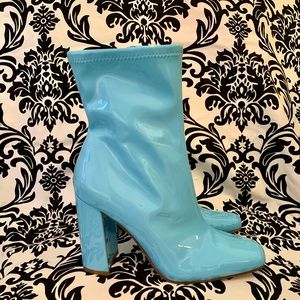 Robins egg blue Vegan Patent Steve Madden "Lynden" ankle boots